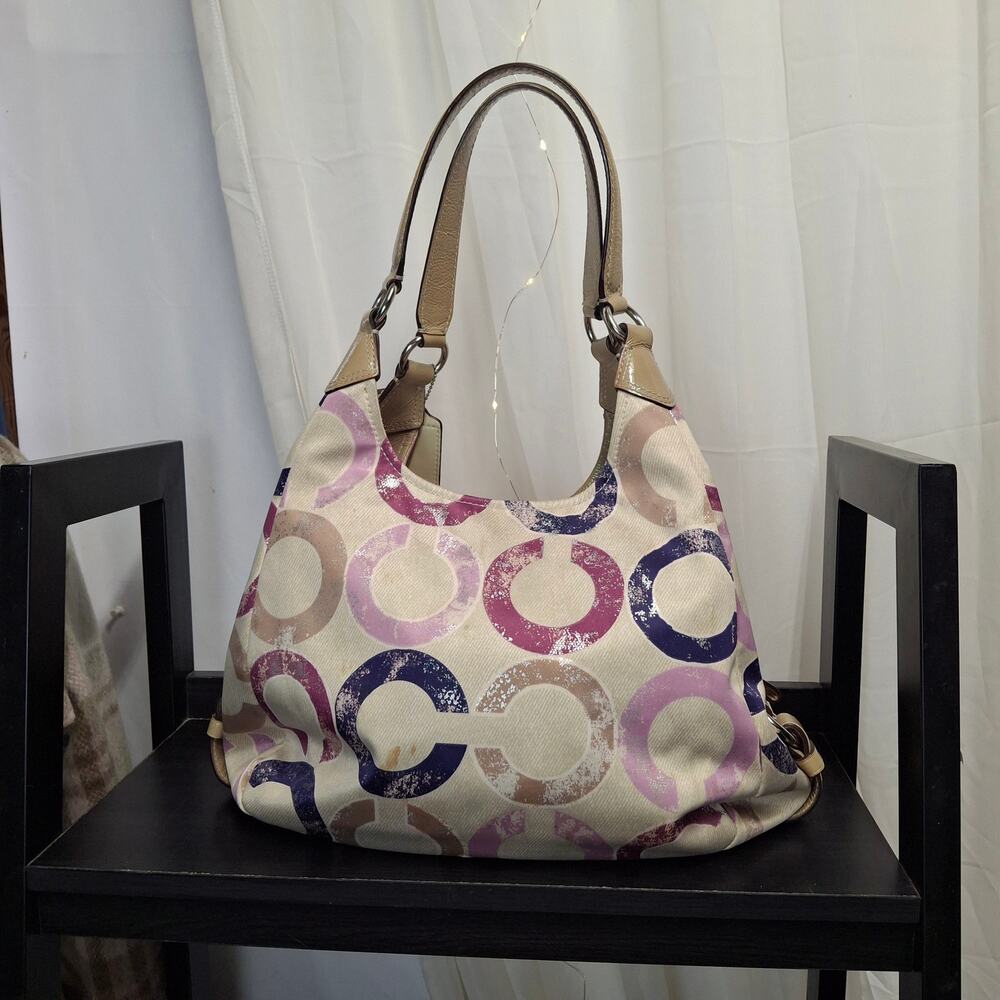 Coach Madison Maggie Op Art Shoulder Bag 22289 + Matching Wallet Dust Bag - Picture 11 of 12